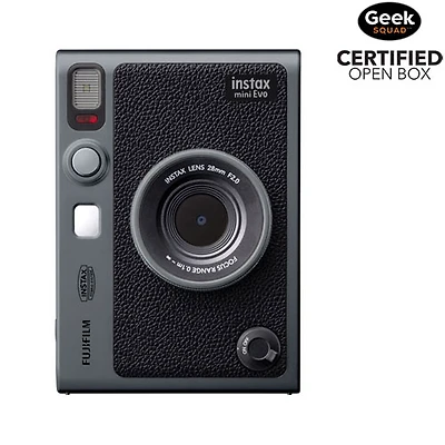 Open Box - Fujifilm Instax Mini Evo SE 90th Anniversary Instant Camera Bundle - Dark Silver