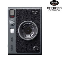 Open Box - Fujifilm Instax Mini Evo SE 90th Anniversary Instant Camera Bundle - Dark Silver