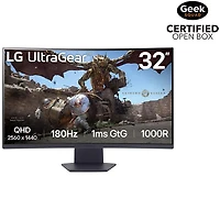 Boîte ouverte - Moniteur de jeu incurvé AV DEL QHD 1440p 180 Hz 1 ms GTG FreeSync UltraGear 32 po de LG (32GS60QX-B) - Gris violet