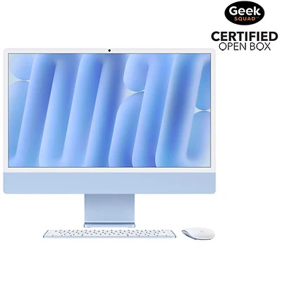 Open Box - Apple iMac 24" (Fall 2024) - Blue (Apple M4 Chip / 10-Core GPU / 24GB RAM / 512GB SSD) - English