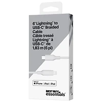Câble tissé USB-C à Lightning de 1,8 m (5,9 pi) de Best Buy Essentials (BE-MCA6CLW-C) - Exclusivité Best Buy