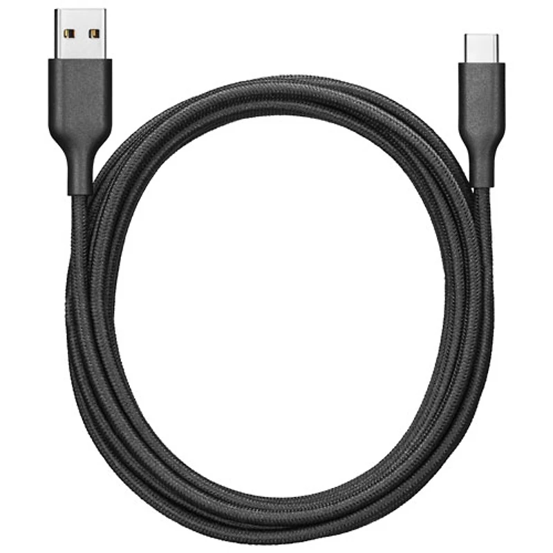 Câble tissé USB-C à USB-A de 3 m (9,8 pi) de Best Buy Essentials (BE-MCA10CAB-C) - Noir - Exclusivité Best Buy