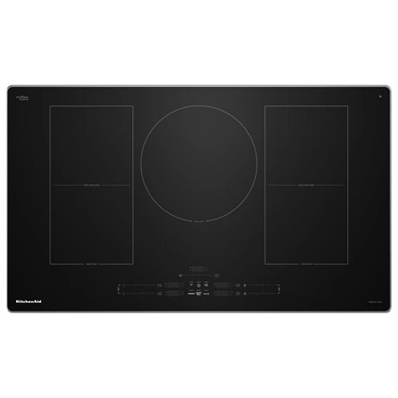 KitchenAid 36" 5-Element Temp Cook Induction Cooktop (KCIT736SSS) - Black Glass/Stainless Steel