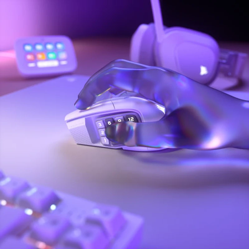 Souris de jeu Bluetooth de 33 000 ppp Scimitar Elite SE MMO de Corsair - Blanc - Exclusivité Best Buy