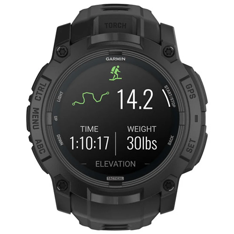 Montre intelligente multisport Bluetooth de 45 mm à écran AMOLED Instinct 3 édition Tactical de Garmin - Noir