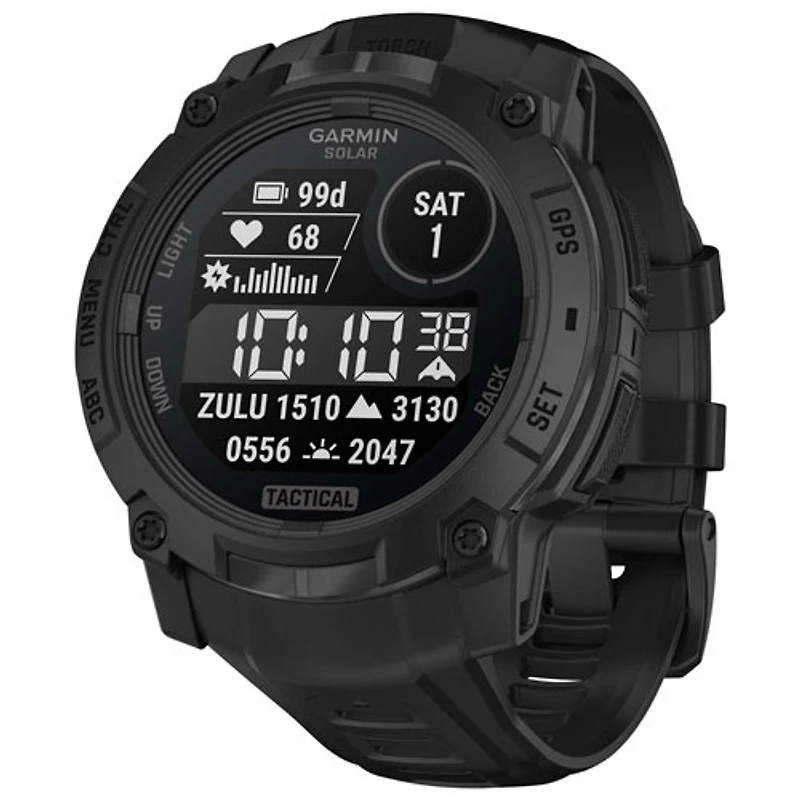 Montre intelligente multisport Bluetooth de 50 mm Instinct 3 édition Solar Tactical de Garmin - Noir
