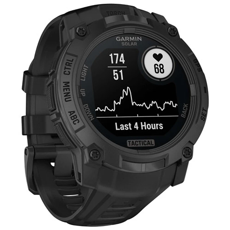 Garmin Instinct 3 Solar Tactical Edition 50mm Bluetooth Multisport Smartwatch - Black