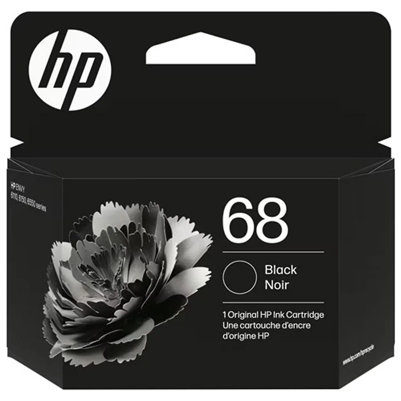 Cartouche d'encre noire originale 68 de HP