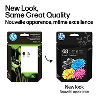 Cartouche d'encre couleur/noire d'origine HP 68 - Paquet de 2