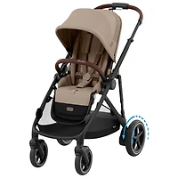 Poussette pleine grandeur convertible e-Gazelle S de Cybex - Beige amande/Noir