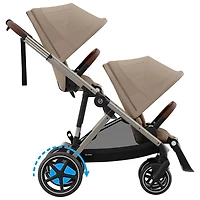 Poussette pleine grandeur convertible e-Gazelle S de Cybex - Beige amande/Noir