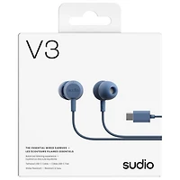 Sudio Audio V3 In-Ear Essential Wired Earbuds - Blue