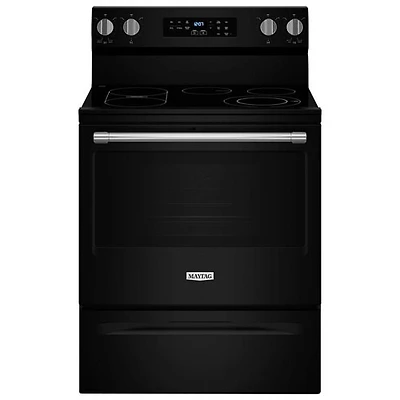 Open Box - Maytag 30" 5.3 Cu. Ft. Self-Clean 5-Element Freestanding Electric Air Fry Range - Black - Scratch & Dent