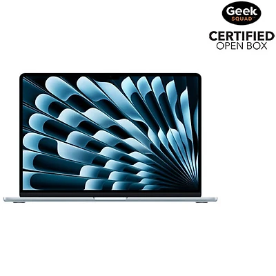 Boîte ouverte - MacBook Air de 15,3 po avec Touch ID d'Apple (2025) - Bleu ciel (M4 d'Apple/RAM 16 Go/SSD 256 Go) - Anglais