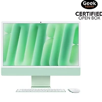 Boîte ouverte - iMac de 24 po d'Apple (automne 2024) - Vert (puce M4 d'Apple/processeur graphique octocoeur/RAM 16 Go/SSD 256 Go) - Anglais