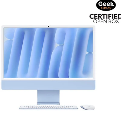 Open Box - Apple iMac 24" (Fall 2024) - Blue (Apple M4 Chip / 10-Core GPU / 16GB RAM / 512GB SSD) - English