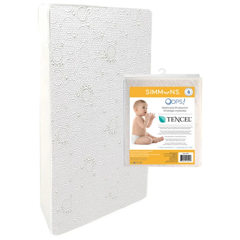 Matelas pour lit de bébé antibactérien et perméable à l'air avec protège-matelas Slumber de Simmons