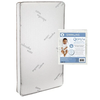 Matelas pour lit de bébé antibactérien et perméable à l'air avec protège-matelas Organic Bliss de Simmons