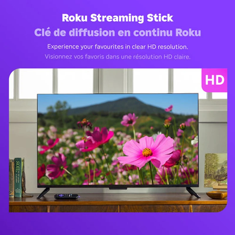 Lecteur multimédia de diffusion en continu Streaming Stick 2025 HD de Roku avec télécommande vocale