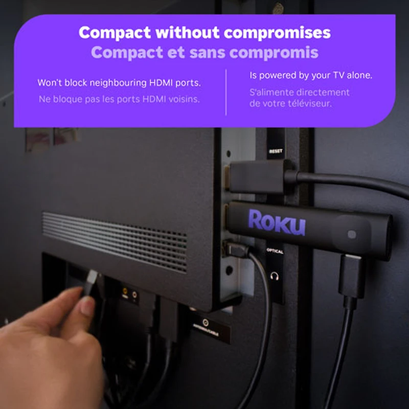 Lecteur multimédia de diffusion en continu Streaming Stick 2025 HD de Roku avec télécommande vocale