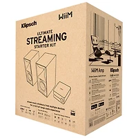 Klipsch R60M 340-Watt Bookshelf Dual Speakers with WiiM Amp Streaming Kit - Black