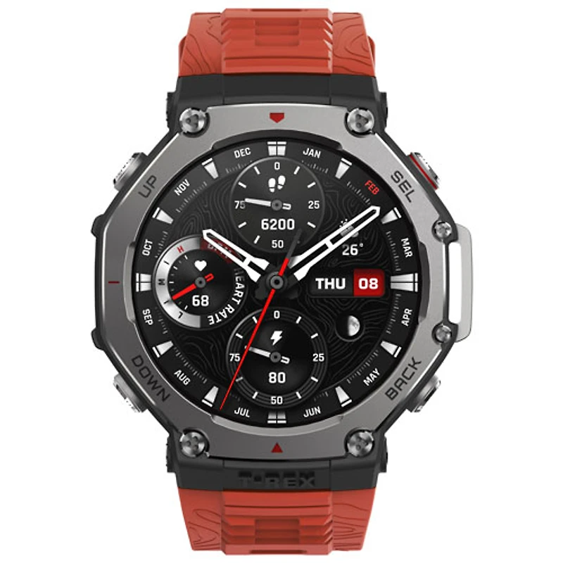 Montre intelligente T-Rex 3 de 38 mm d'Amazfit avec moniteur de fréquence cardiaque - Lave