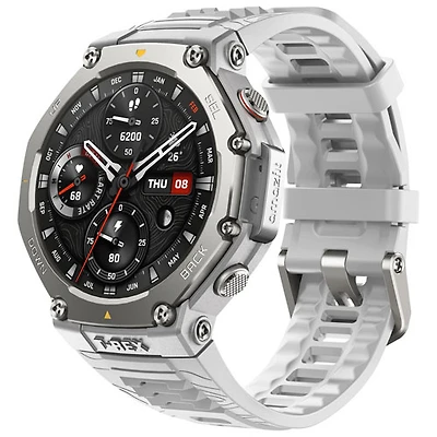 Montre intelligente T-Rex 3 de 38 mm d'Amazfit avec moniteur de fréquence cardiaque - Gris