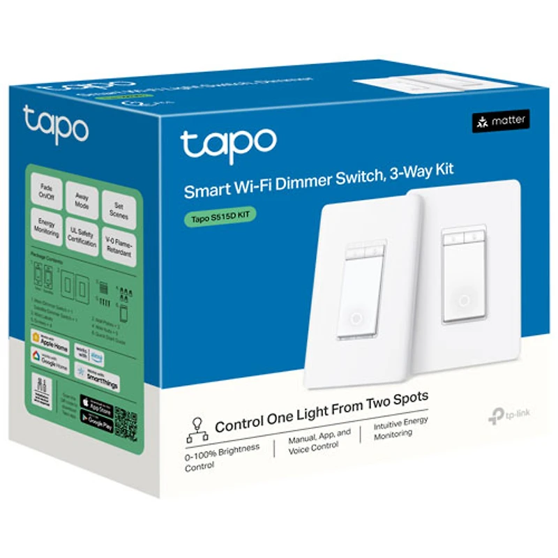 Gradateur intelligent Wi-Fi à 3 voies Tapo de TP-Link - Paquet de 2
