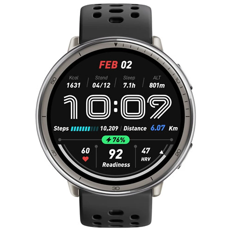 Amazfit Active 2 44mm Smartwatch with Heart Rate Monitor - Black