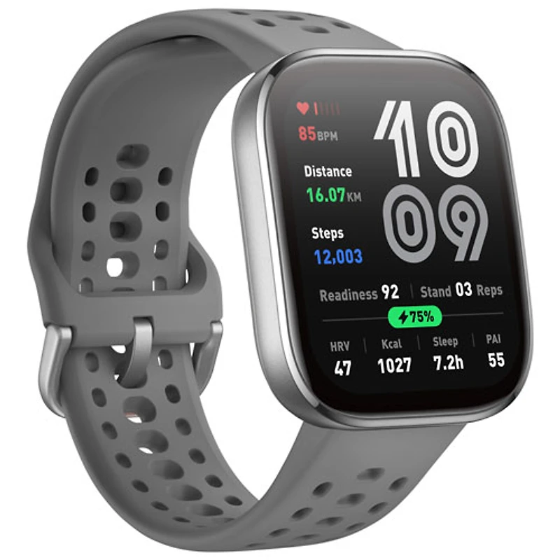 Montre intelligente Bip 6 de 50 mm d'Amazfit avec moniteur de fréquence cardiaque - Anthracite