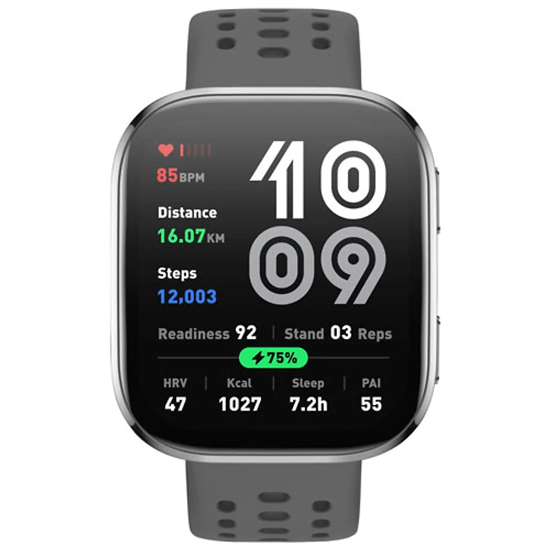 Montre intelligente Bip 6 de 50 mm d'Amazfit avec moniteur de fréquence cardiaque - Anthracite