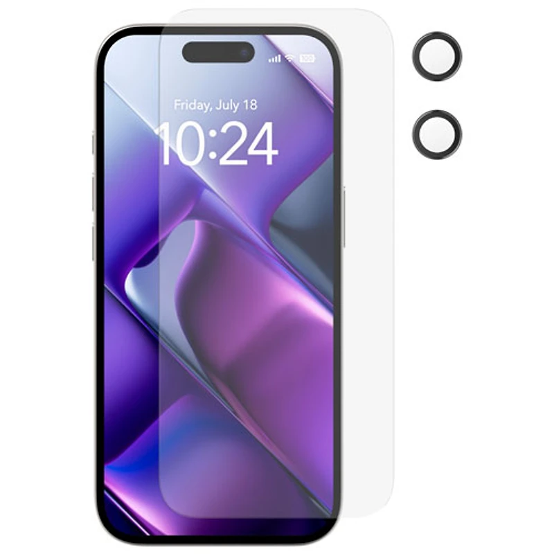 Insignia Glass Screen Protector with Camera Lens Protectors for iPhone 17 - 3 Pack - Only at Best Buy