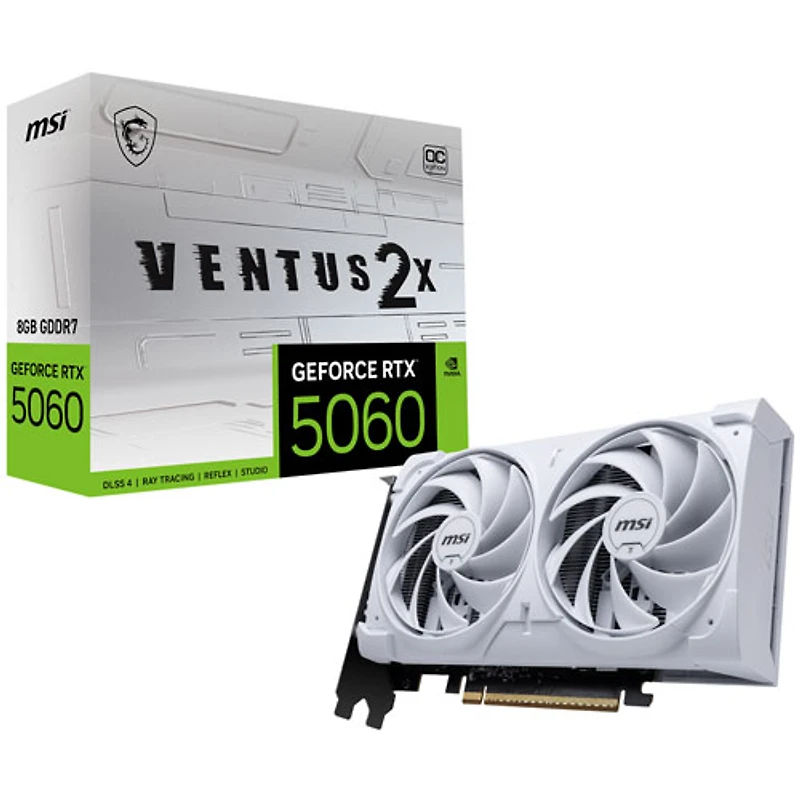 Carte graphique GeForce RTX 5060 Ventus 2X OC GDDR7 de 8 Go de MSI
