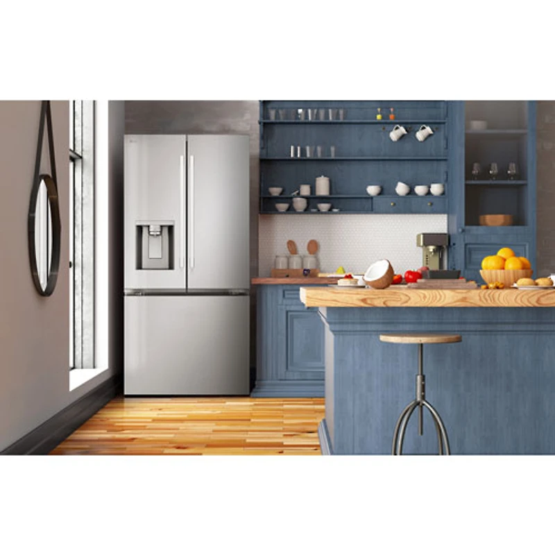 Réfrigérateur à deux portes 24,5 pi³ 33 po avec distributeur d'eau et de glaçons de LG (LF25H6330S) - Inox