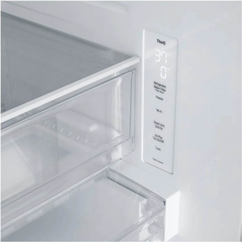 Réfrigérateur à deux portes 24,5 pi³ 33 po avec distributeur d'eau et de glaçons de LG (LF25H6330S) - Inox