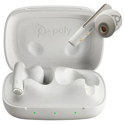 HP Poly Voyager Free 60 UC In-Ear Noise Cancelling True Wireless Earbuds - White Sand
