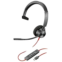 HP Poly Blackwire 3200 On-Ear Noise Cancelling Headset - Black