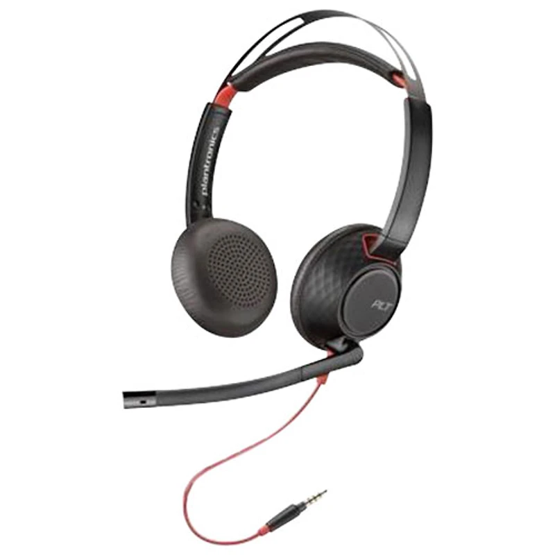 HP Poly Blackwire 5200 On-Ear Noise Cancelling Headset - Black