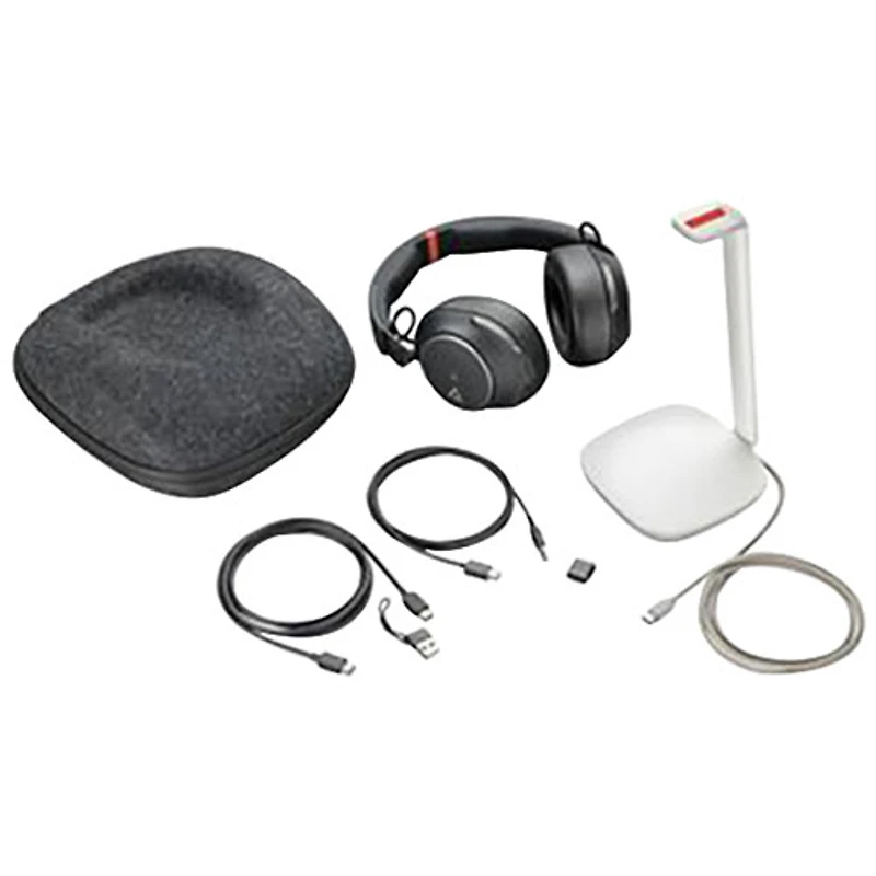Casque d'écoute Bluetooth à suppression du bruit supra-auriculaire Poly Voyager Surround 85 UC de HP - Noir