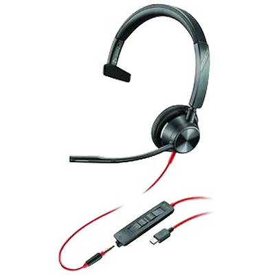 Casque d'écoute à suppression du bruit Poly Blackwire 3315 de HP - Noir