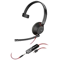 HP Poly Blackwire 5200 On-Ear Noise Cancelling Headset - Black