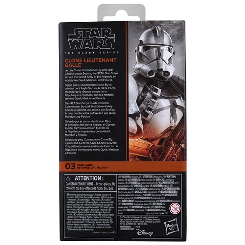 Star Wars The Black Series de Hasbro - Figurine d'action du clone Lieutenant Galle