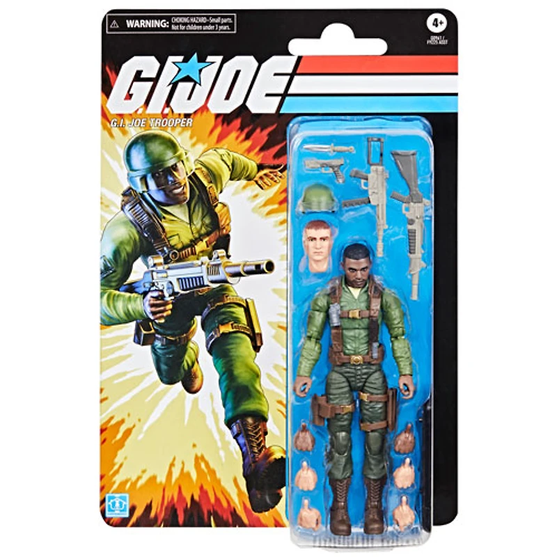 Figurine d'action Hasbro G.I. Joe Classified Series : Soldat G.I. Joe dans un emballage-coque rétro