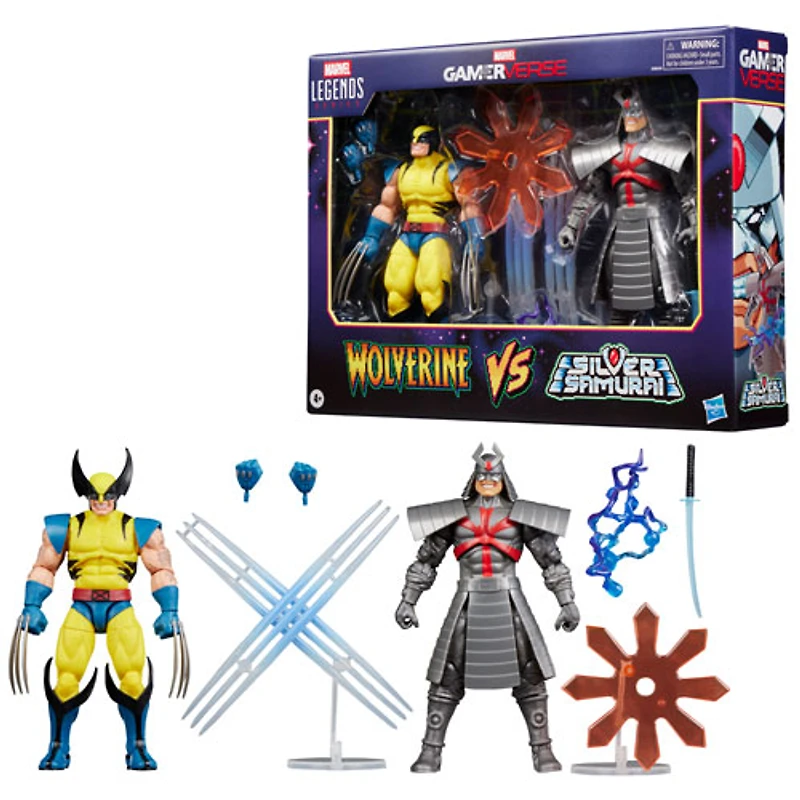 Marvel Legends Series de Hasbro - Figurines d'action Gamerverse Wolverine contre Samouraï d'argent de Marvel