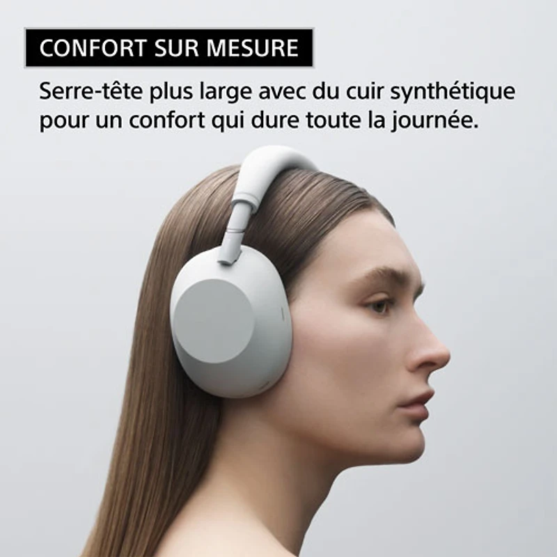 Casque d'écoute Bluetooth à suppression du bruit WH-1000XM6 de Sony - Argenté