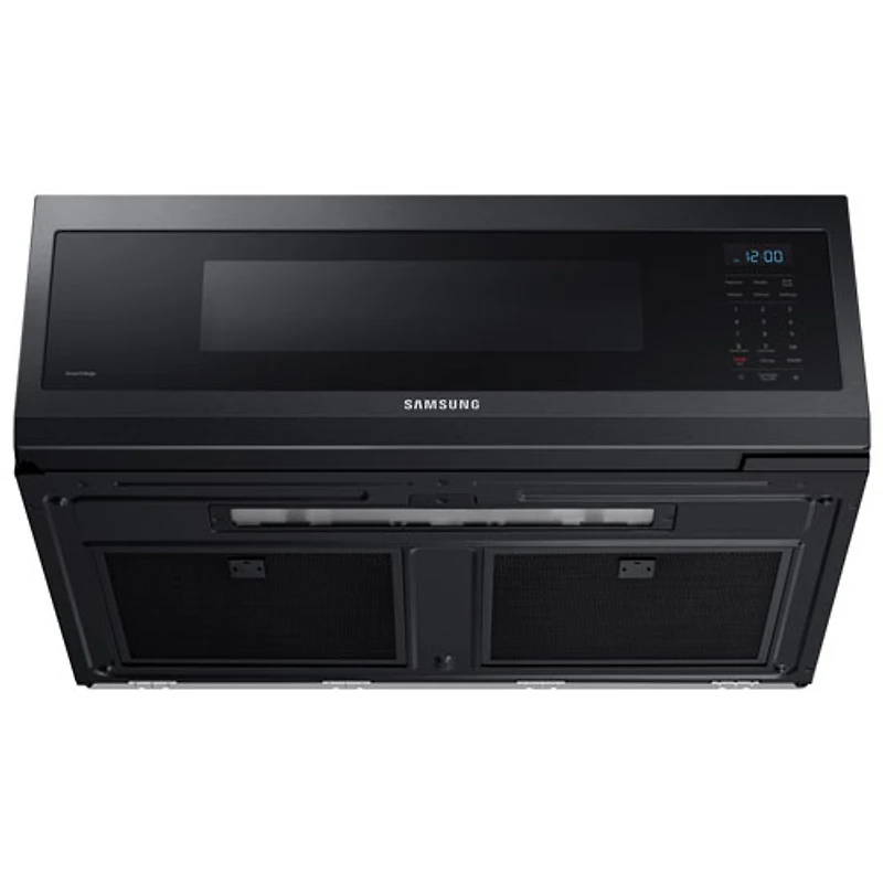 Four à micro-ondes à hotte intégrée de Samsung - 1,1 pi³ - Acier inoxydable noir