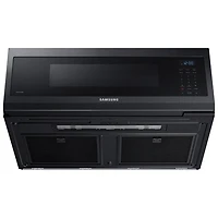 Four à micro-ondes à hotte intégrée de Samsung - 1,1 pi³ - Acier inoxydable noir