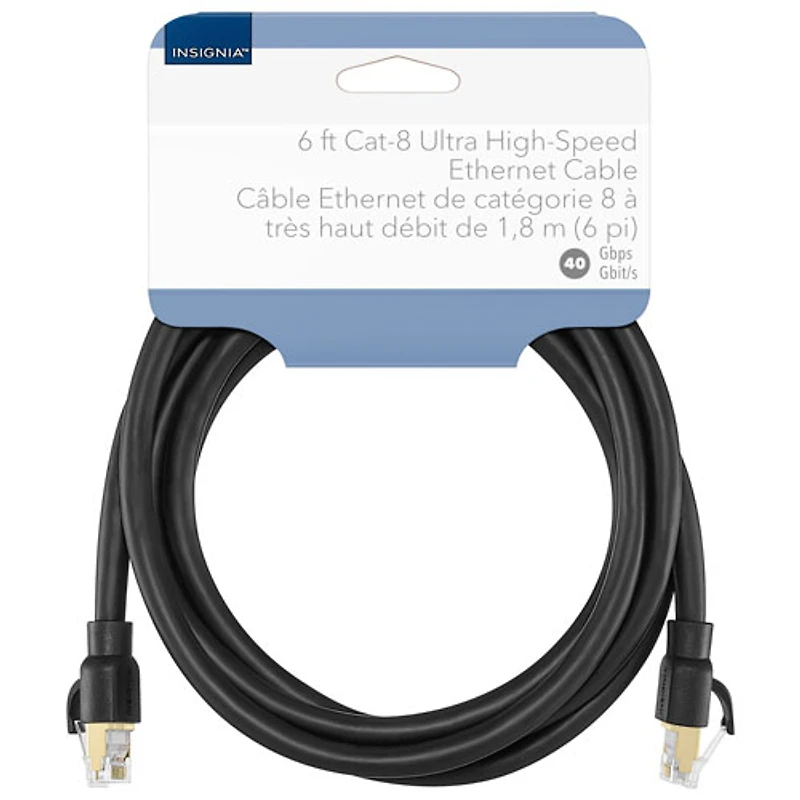Câble Ethernet Cat8 de 1,8 m (6 pi) d'Insignia - Noir - Exclusivité de Best Buy