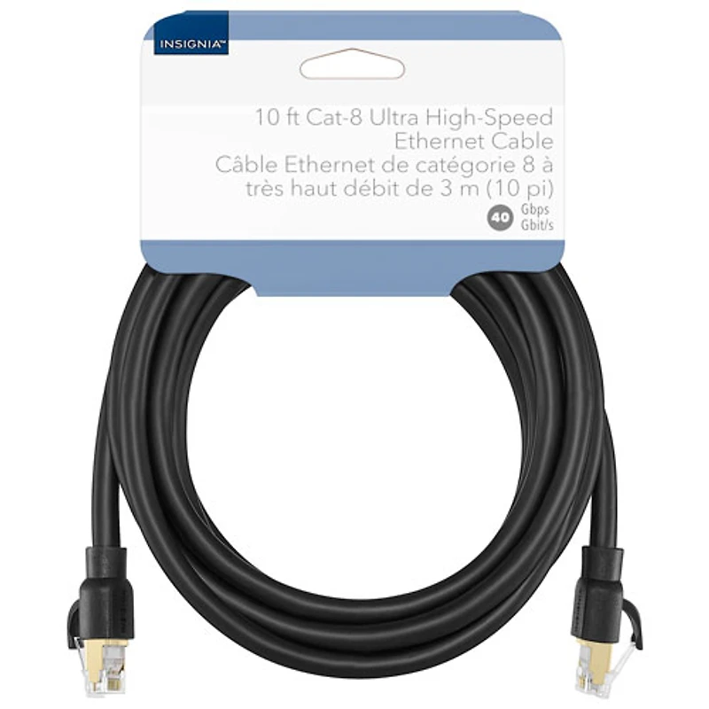 Câble Ethernet Cat8 de 3 m (10 pi) d'Insignia - Noir - Exclusivité de Best Buy