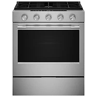 KitchenAid 30" 5.0 Cu. Ft. True Convection 5-Burner Slide-In Gas Air Fry Range (KSGS530SPS) - Stainless